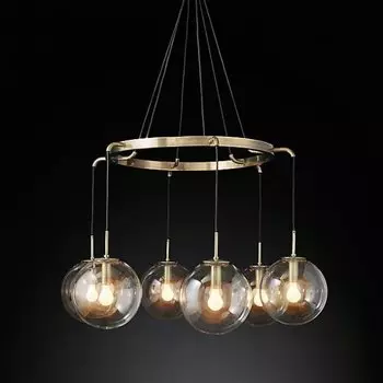 Люстра RH LANGUEDOC Round Chandelier Antique Brass