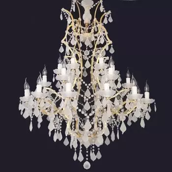 Люстра RH Rococo Iron & white matt Crystal Chandelier 25