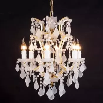 Люстра RH Rococo Iron & white matt Crystal Chandelier 6