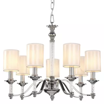 Люстра с белыми атласными плафонами Suspira 7 ламп