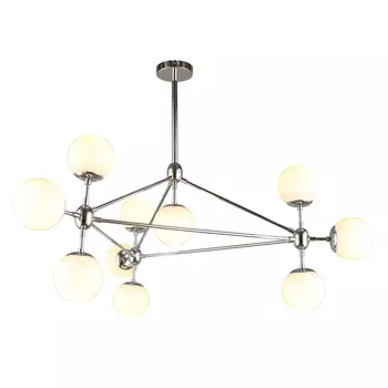 Люстра с белыми плафонами Molecule Chrome