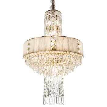 Люстра с декором из мрамора и хрусталя Dione Marble Crystal Chandelier