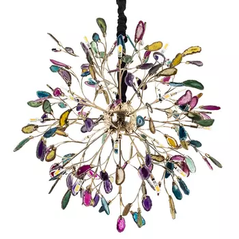 Люстра с декором разноцветный агат Multicolored Agate Chandelier 18