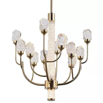 Люстра с декором в виде кристаллов из хрусталя Kenneth Crystal Stone Chandelier 12