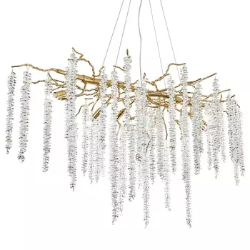 Люстра с декором в виде ветвей с хрустальными подвесками Fairytree Gold Crystal Chandelier