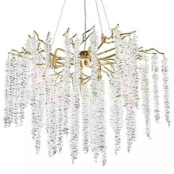 Люстра с декором в виде ветвей с хрустальными подвесками Fairytree Gold Crystal Chandelier 8