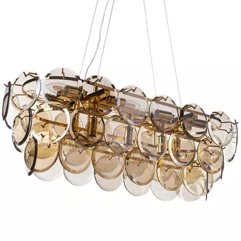 Люстра с круглыми стеклянными подвесками Cardiel Amber Glass Chandelier