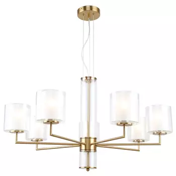 Люстра с плафонами из двойного стекла LAURENT Латунь