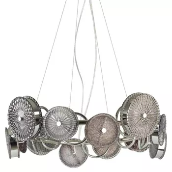 Люстра с плафонами из дымчатого стекла Glass Peonies