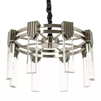 Люстра с прямоугольными хрустальными плафонами Glass Rectangles Chrome Chandelier 46