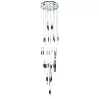 Люстра с прямоугольными плафонами из хрусталя Esme Rectangular Crystal Chrome Chandelier