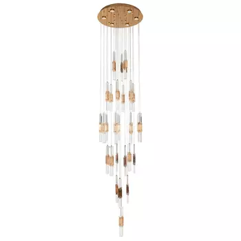 Люстра с прямоугольными плафонами из хрусталя Esme Rectangular Crystal Gold Chandelier