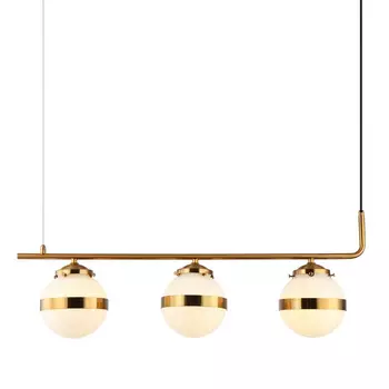 Люстра с тремя плафонами White Sphere Латунь