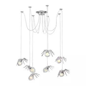 Люстра серебряная Паук Spiders lamp 7