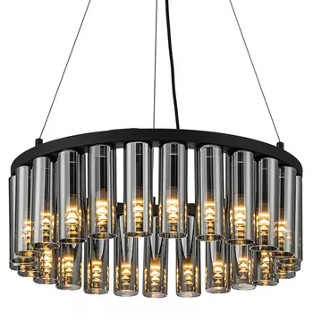 Люстра со стеклянными цилиндрическими плафонами Luminous Cylinders Smoky Round
