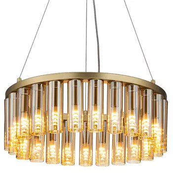 Люстра со стеклянными цилиндрическими плафонами Luminous Cylinders Amber Round