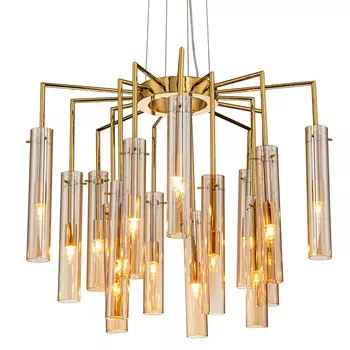 Люстра со стеклянными цилиндрическими плафонами Luminous Cylinders Amber