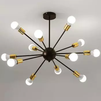 Люстра Sputnik LIGHT JET 12 Black and Gold