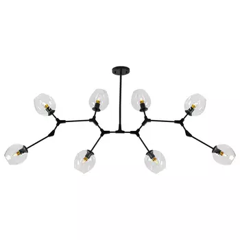 Люстра Сrumpled Glass Bubble Chandelier Black 8 плафонов