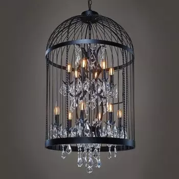 Люстра Steampunk Birdcage Chandelier 60 black