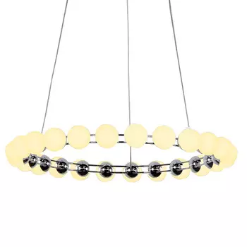 Люстра светодиодная кольцевая с круглыми плафонами белого цвета PEARLS Suspension 48