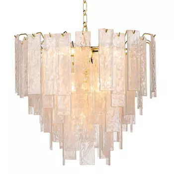 Люстра Textured Glass Chandelier Rectangular Pendants