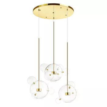 Люстра Transparent Bubble Chandelier Gold Circle