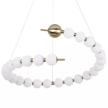 Люстра в виде спирали с сферическими акриловыми плафонами Pearls Suspension Brass Spiral Chandelier