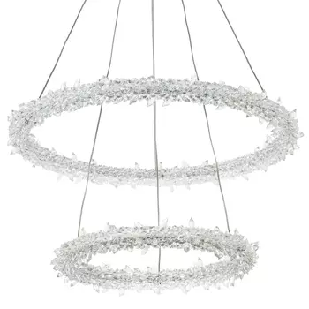 Многоярусная кольцевая люстра с хрустальным декором Gilbertine Crystals Two Rings Chandelier