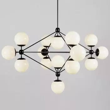 Modo Chandelier Black and White Glass 15-21 Globes
