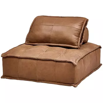 Модульное коричневое кожаное кресло Caron Leather Armchair