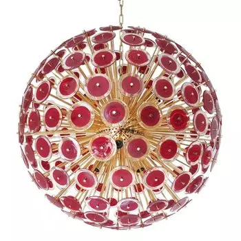Murano Red Disco Glass Sputnik Chandelier Vistosi