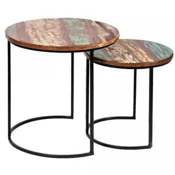 Набор приставных столиков Antique Wood Side Table