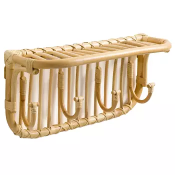 Настенная вешалка из ротанга с полкой Willa Wall Shelf Hanger
