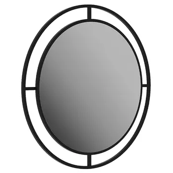 Настенное зеркало круглой формы в черной металлической раме BUBBLE MIRROR BLACK