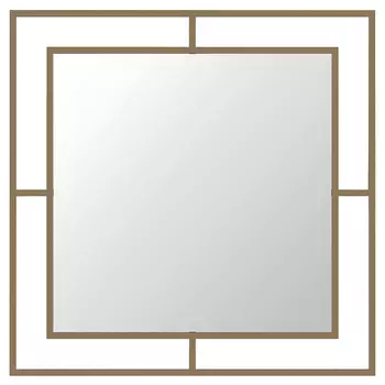 Настенное зеркало квадратной формы в металлической раме золотого цвета CORNER MIRROR GOLD