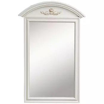 Настенное зеркало в деревянной раме Guirlande de Roses White Ivory Wall Mirror