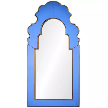 Настенное зеркало в синей зеркальной раме Filibert Mirror