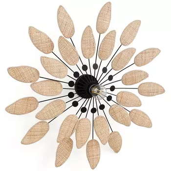 Настенный светильник с плетеным декором Wicker Leaves Wall Lamp