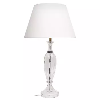 Настольная лампа хрустальная с белым абажуром Diamond Facets