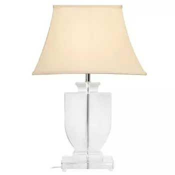 Настольная лампа хрустальная с бежевым абажуром Perfect