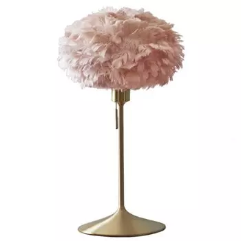 Настольная лампа из перьев Plumage Pink