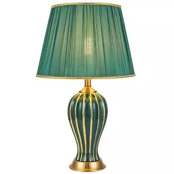 Настольная лампа с абажуром Celestina Green Gold Lampshade Table Lamp