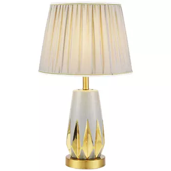 Настольная лампа с абажуром Femia Grey Gold Table Lamp