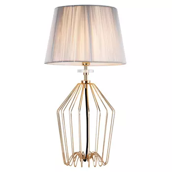 Настольная лампа с абажуром из серых нитей Voile
