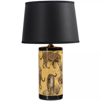 Настольная лампа с абажуром Leopard Lampshade Black