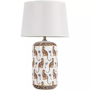 Настольная лампа с абажуром Leopard Lampshade White