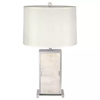 Настольная лампа с абажуром Wilbur Chrome Marble Table Lamp