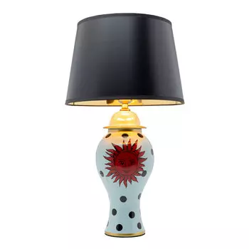 Настольная лампа с черным абажуром Red sun