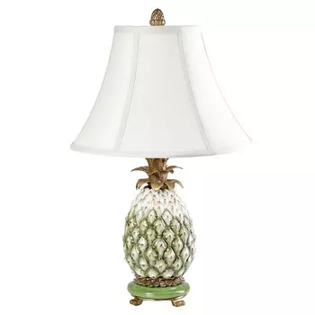 Настольная лампа с каркасом и декором в виде ананаса из фарфора и бронзы Pineapple Lamp